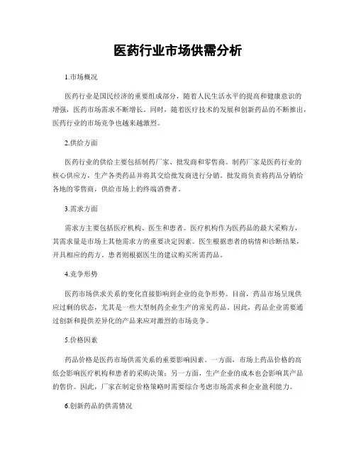 医药行业市场供需分析