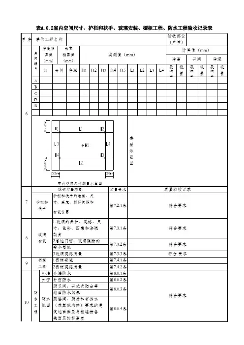 分户验收自动计算表