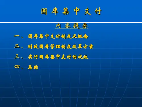 国库集中支付概述课件