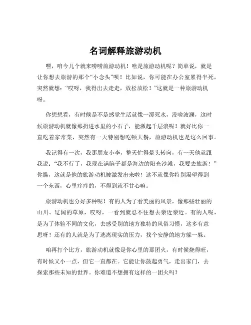 名词解释旅游动机