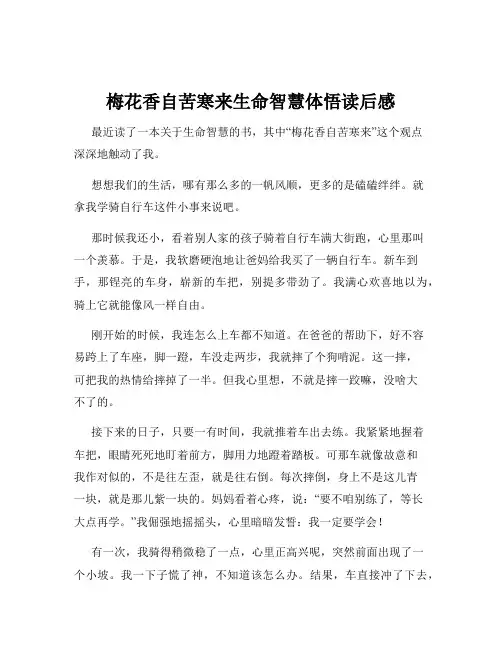 梅花香自苦寒来生命智慧体悟读后感
