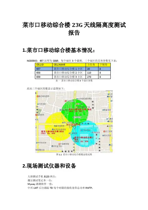 23G天线隔离度测试报告