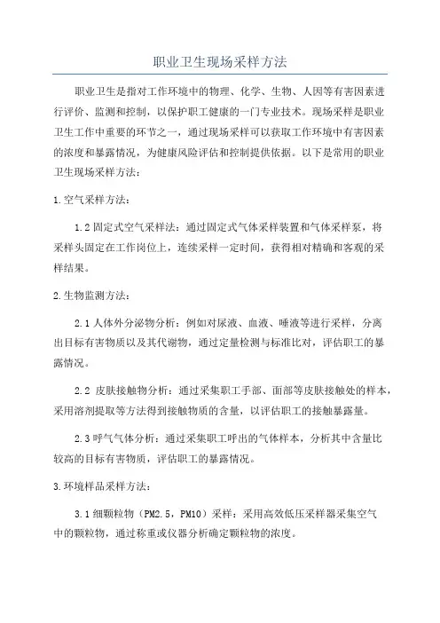 职业卫生现场采样方法