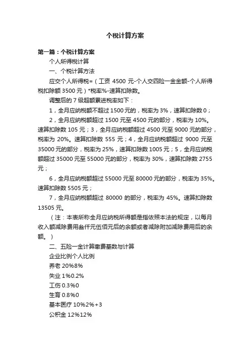 个税计算方案
