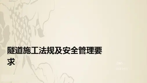 隧道施工法规及安全管理要求