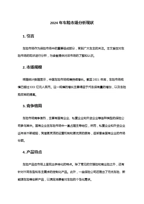 2024年车险市场分析现状
