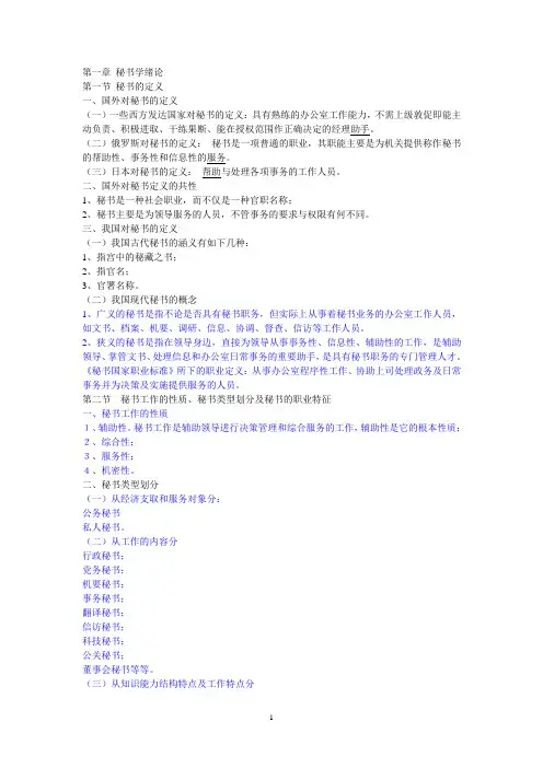 秘书学PPT