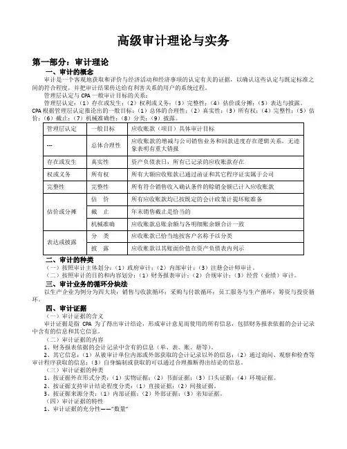 高级审计理论与实务课件 内容 word 整合版