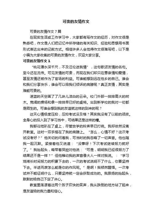 可贵的友情作文7篇