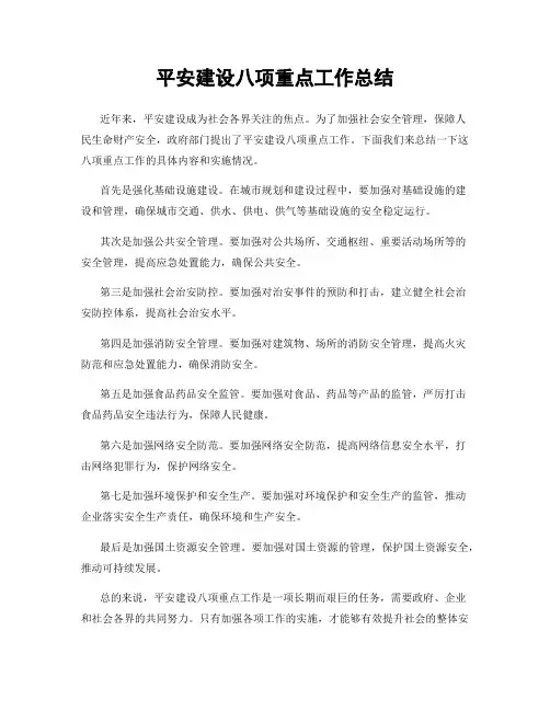 平安建设八项重点工作总结