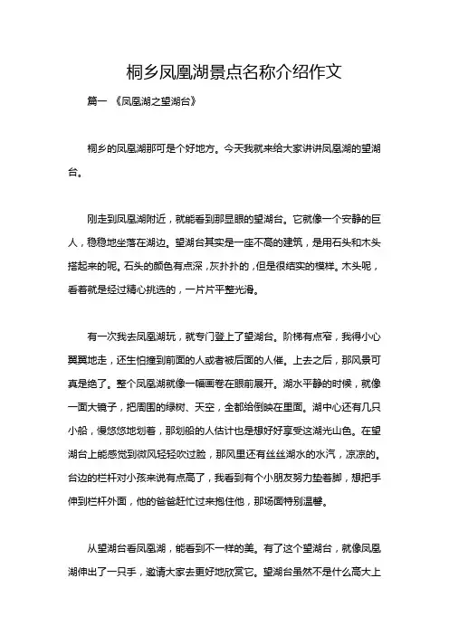 桐乡凤凰湖景点名称介绍作文