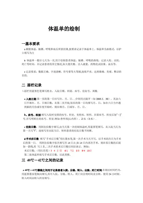 体温单的绘制【范本模板】
