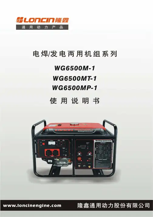 隆鑫 电焊 发电两用机组系列 WG6500M-1 说明书