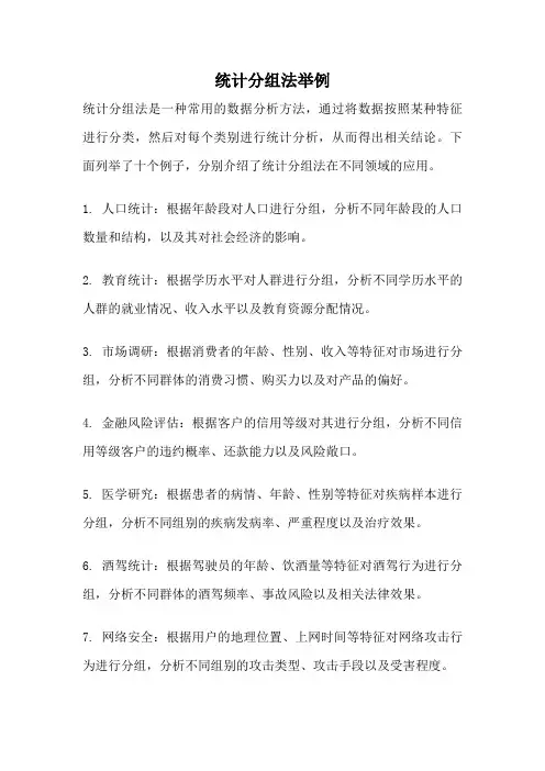 统计分组法举例