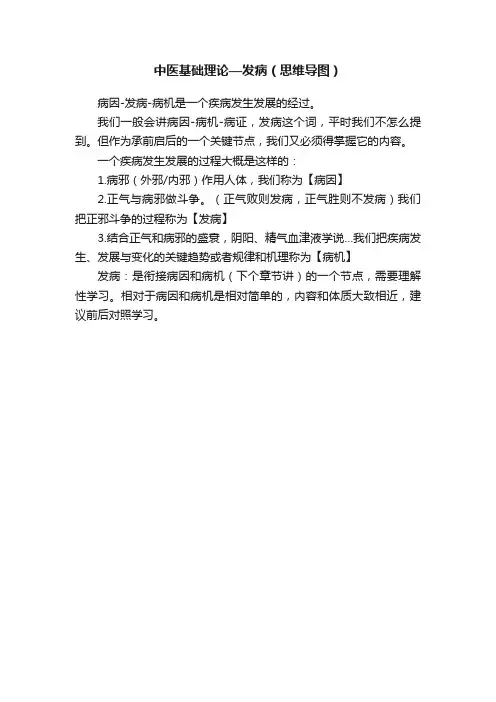 中医基础理论—发病（思维导图）