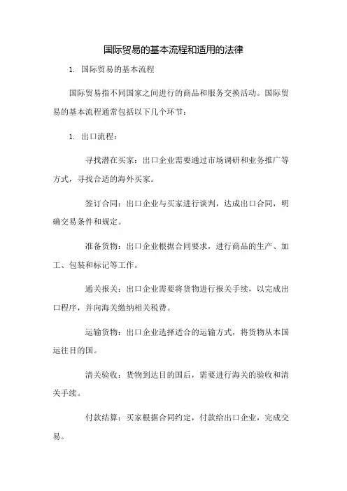 1国际贸易的基本流程和适用的法律