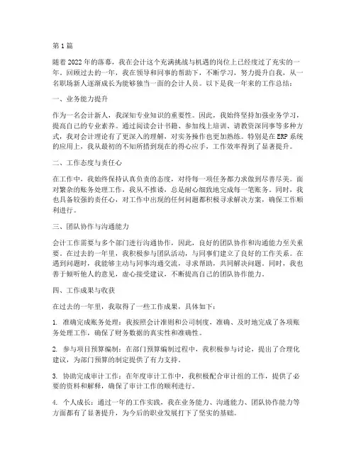 职场新人年度会计总结(3篇)