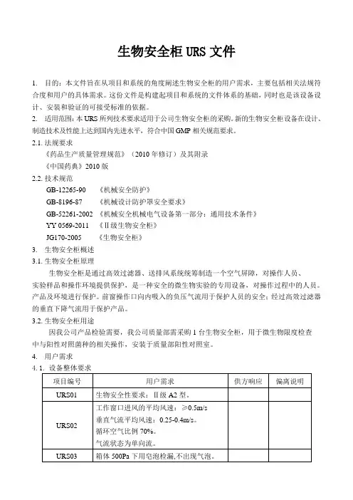 生物安全柜URS