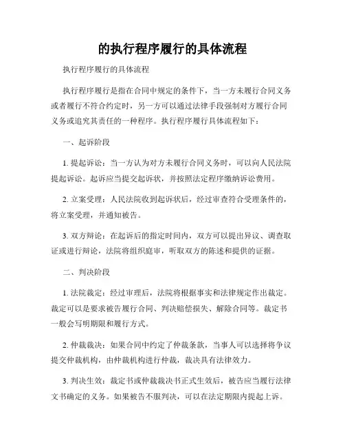 的执行程序履行的具体流程