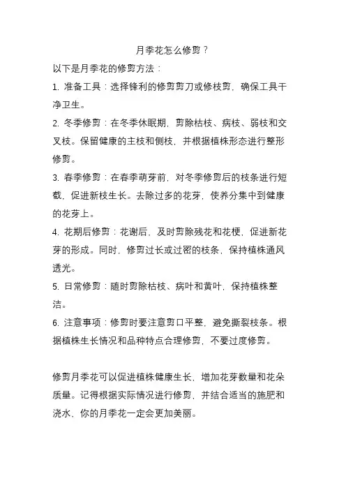 月季花怎么修剪？