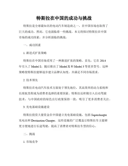 特斯拉在中国的成功与挑战