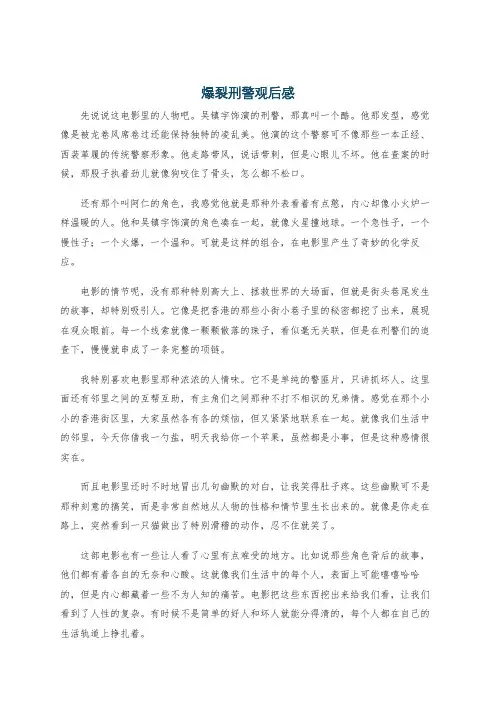 爆裂刑警观后感