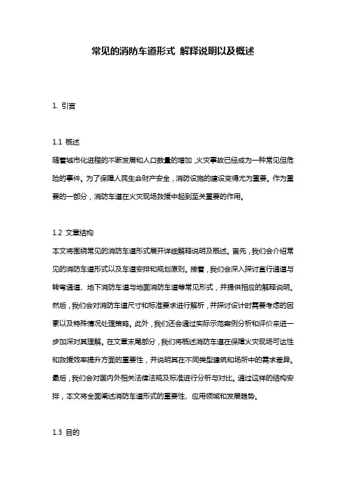 常见的消防车道形式_解释说明以及概述