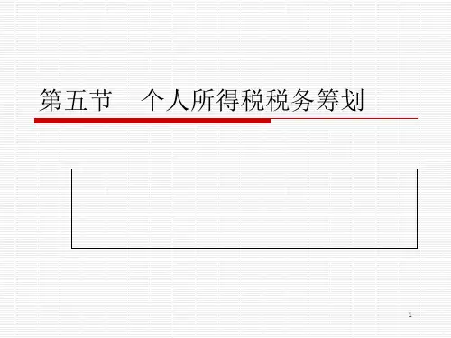 个人所得税税务筹划(PPT 30页)