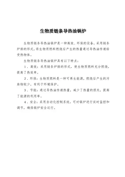 生物质链条导热油锅炉