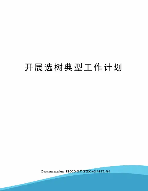 开展选树典型工作计划