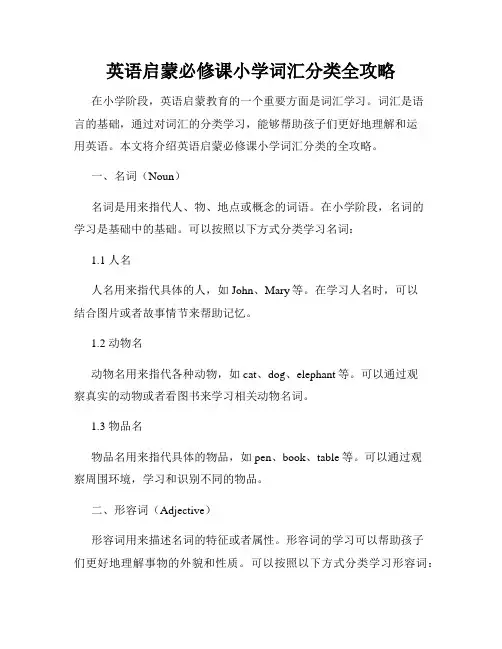 英语启蒙必修课小学词汇分类全攻略
