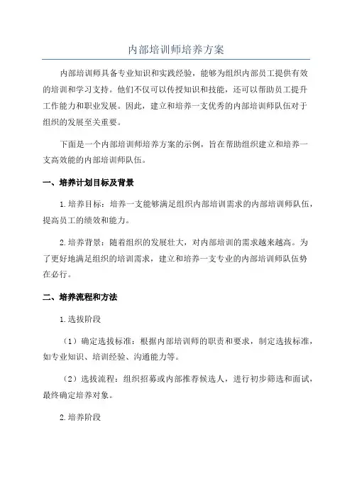 内部培训师培养方案