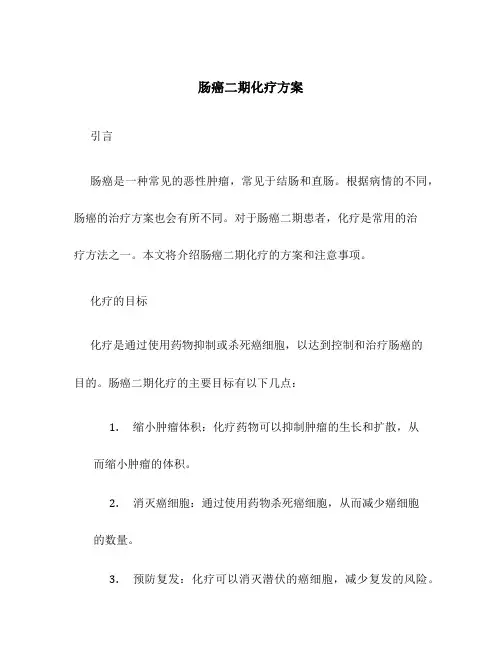 肠癌二期化疗方案