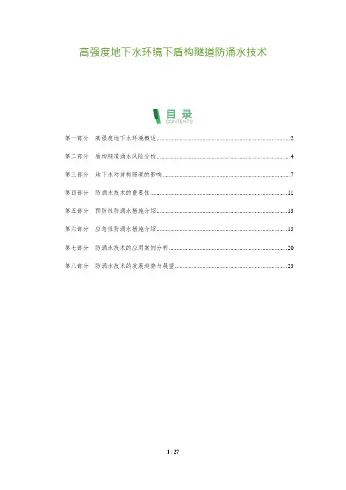 27_高强度地下水环境下盾构隧道防涌水技术