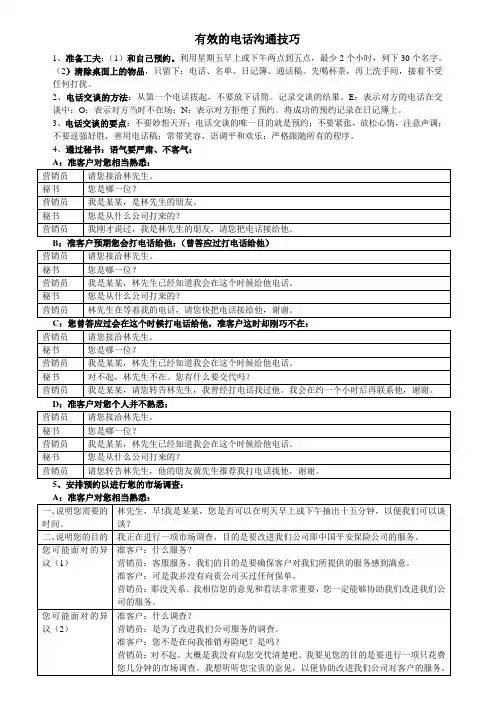 有效的电话沟通技巧