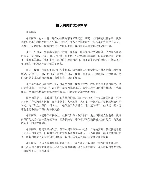 相识瞬间作文600字
