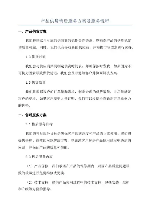产品供货售后服务方案及服务流程