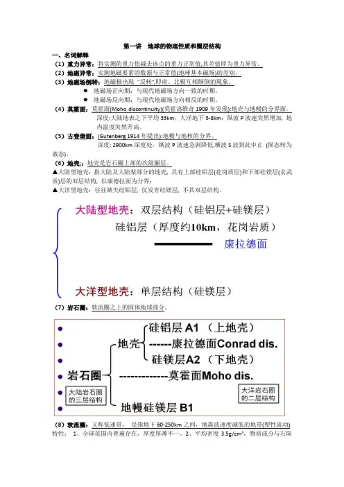 地球科学概论复习资料及答案