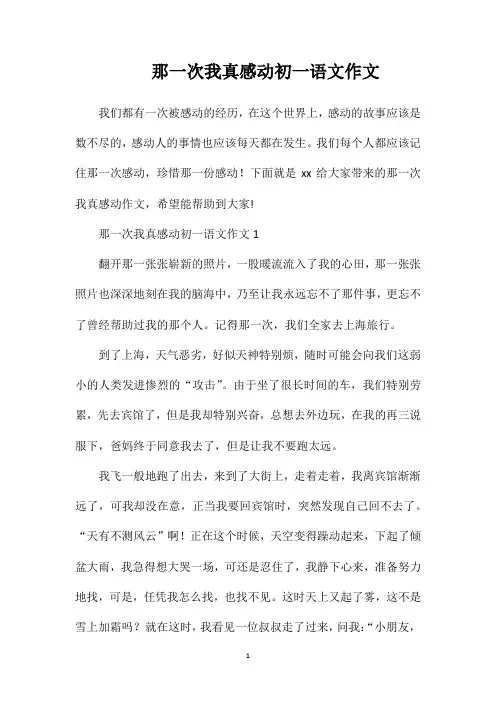 那一次我真感动初一语文作文
