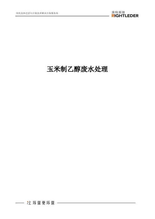 玉米制乙醇废水处理