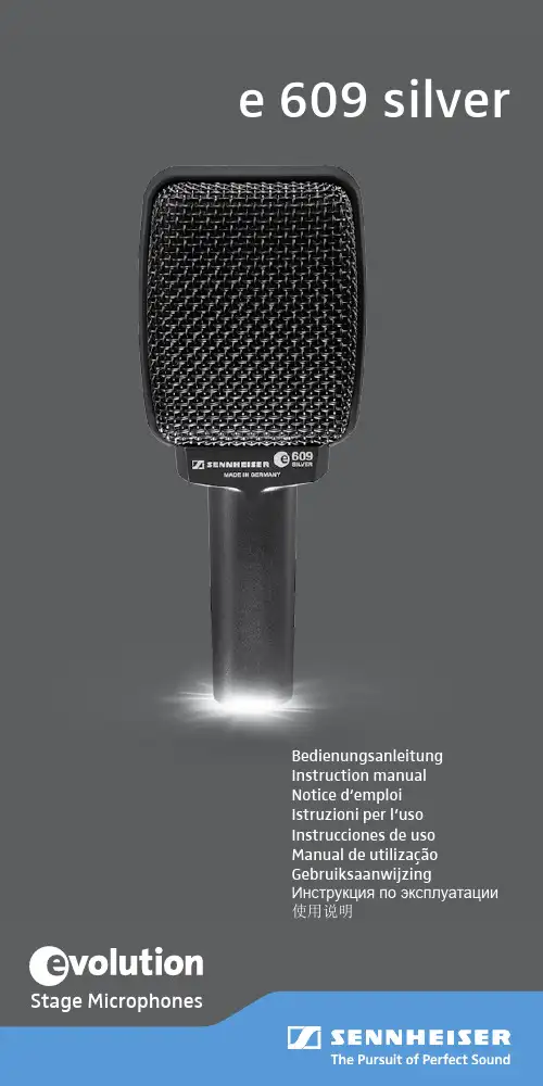 Sennheiser Stage Microphones 说明书