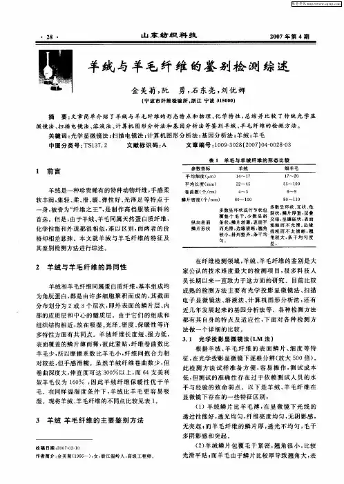 羊绒与羊毛纤维的鉴别检测综述