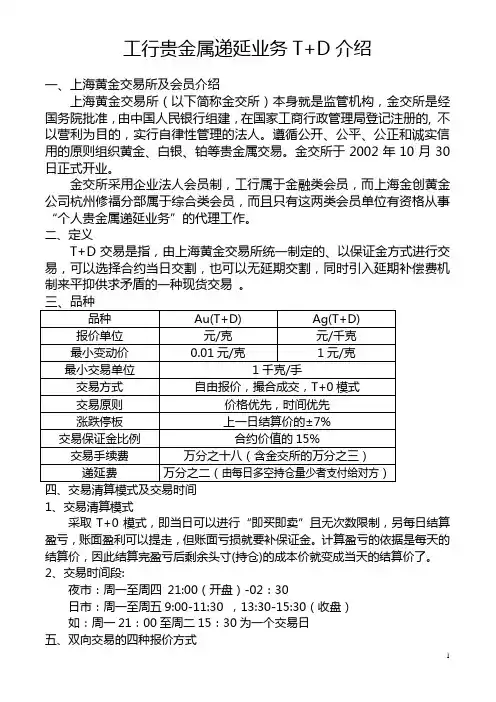 工行贵金属递延业务介绍