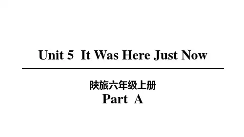 陕旅版英语六年级上册unit 5  part A优质课件