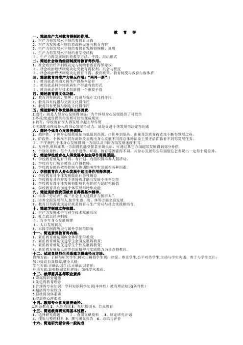教师招聘必背简答题