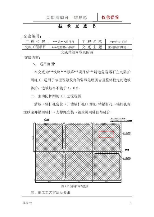 主动防护网技术交底49803(学习经验)