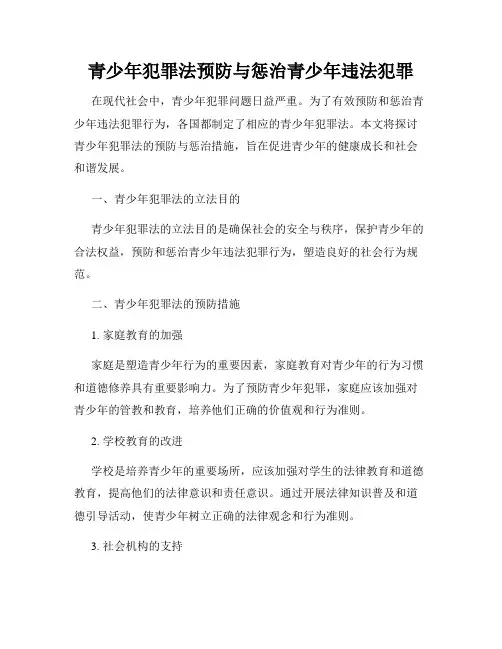 青少年犯罪法预防与惩治青少年违法犯罪