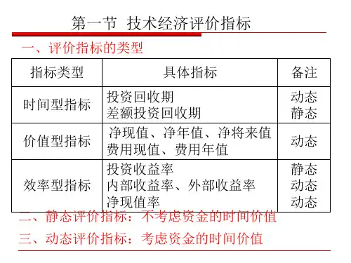 第四章技术经济评价指标