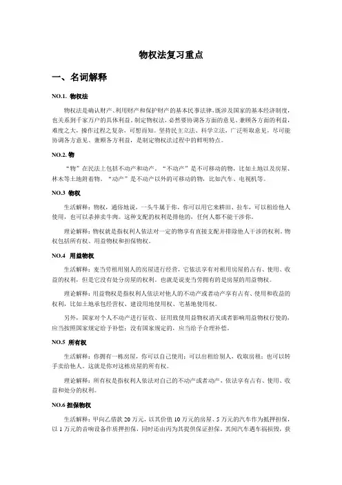 物权法复习重点