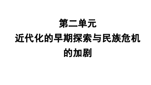新版八年级一轮复习主题二 近代化的早期探索与民族危机的加剧